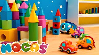 MOCAS Cartoon for Kids: Toy Cars and Trucks for Kids Build a Block Castle - Monster Cars for Kids