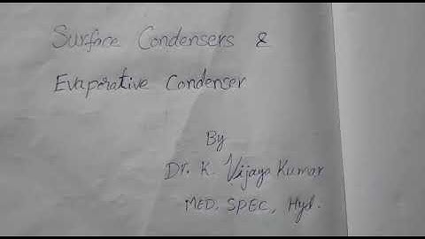 Surface and Evaporative Condensers