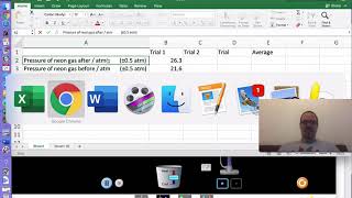 Making a data table in excel for Chemistry
