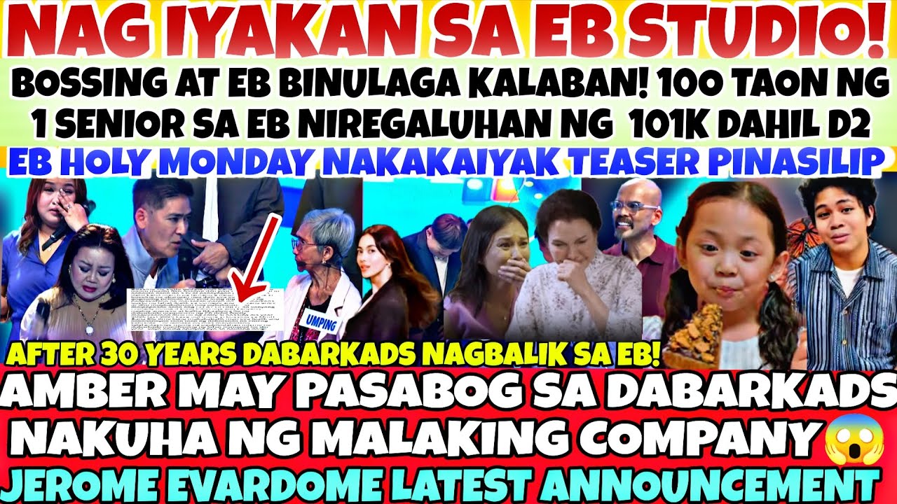 NAG-IYAKAN SA STUDIO😭BOSSING NGBIGAY NG 101K SA 1 SENIOR DAHiL D2😱 EB HOLY MONDAY IYAKAN PINAKITA NA