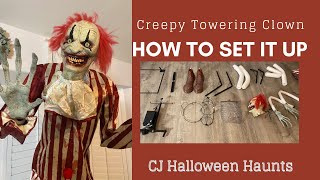 Instructional Step-by-Step Setup of Creepy Towering Clown from Spirit Halloween