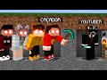 DESAFIO: 4 CAÇADORES vs 1 YOUTUBER no Minecraft !