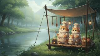 Relaxing Cat Chef by the River 🌿🍗 | Ghibli Style Cooking ASMR