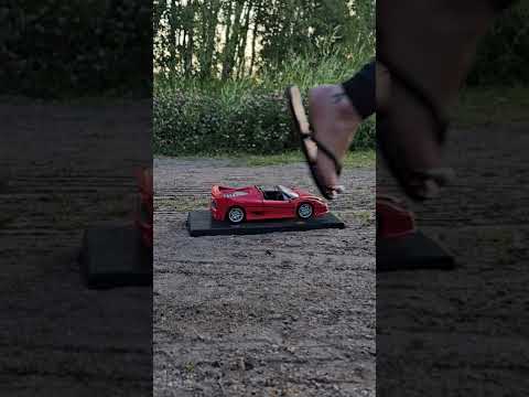 Ferrari crush part 1 #crushexperiment #asmrcrush #modelcarcrush #sandals #flipflops #crushtest
