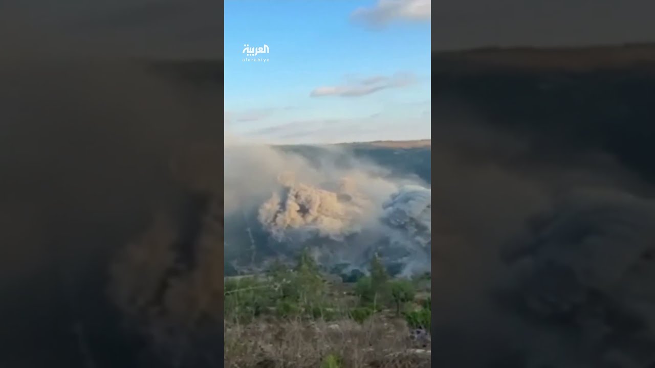لحظة انهيار مبنى في الضاحية الجنوبية لبيروت جراء استهدافه في الحرب الأخيرة