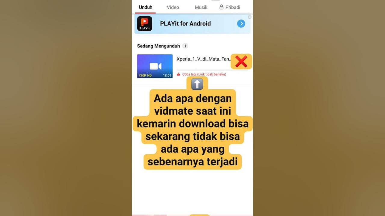 Vidmate down/error link tidak berlaku alias down,apa yang sebenarnya terjadi