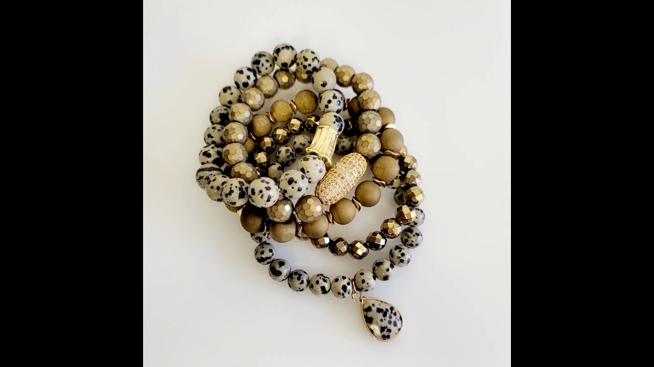 Leopard Crystal 5 PC Pave Bracelet Set