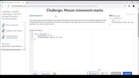 Challenge Mouse Movement Mania Khan Academy