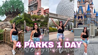 4 PARKS IN 1 DAY | The Ultimate Walt Disney World Solo Challenge 💗🐭✨