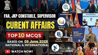 09 June 2026 Current Affairs | Top 10 MCQs for JKSSB all Exams | JKSSB Online Tutorial