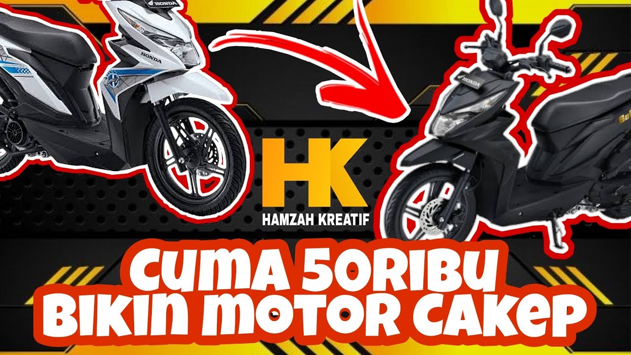 PASANG SKOTLET MOTOR BEAT FULL BODY, HITAM DOFF ‼️