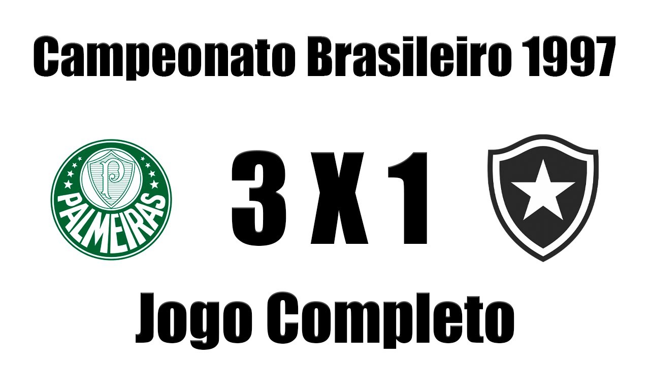 Palmeiras 3 x 1 Botafogo - Campeonato Brasileiro 1997 - JOGO COMPLETO