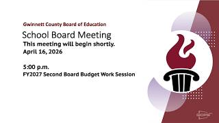 FY2027 Second Board Budget Work Session April 16, 2026