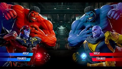 Red Hulk and Thanos vs Blue Hulk and Thanos - MARVEL VS. CAPCOM: INFINITE