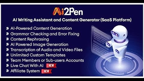Ai2Pen – AI Writing Assistant and Content Generator SaaS Platform