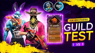 RAI BROTHERS🔥 1v2 Raistar Guild Test Free Fire Live #raistar #shortsfeed #shorts