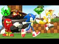 Sonic Tails & Knuckles fighting over gemstone!