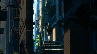 A Quiet Gaze Anime Girl In The Heart Of The City