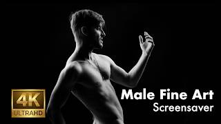 4K Male Gay Nude Fine Art Photography | 1 HOUR of Art for TV &amp; Screensaver | Black&amp;White