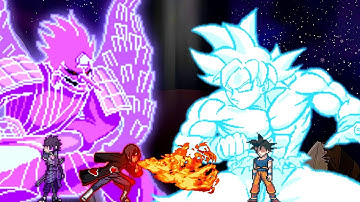 Sasuke Rinnegan V3 OP & Itachi S1 OP VS Manga Goku V3 OP in Jumpforce Mugen