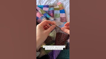Adding another square on my mitered square blanket