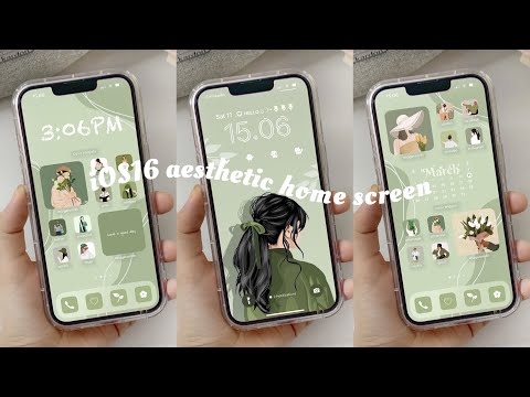 iOS16 Aesthetic Home Screen ~ Sage green widget, icon apps, and lock screen🍏