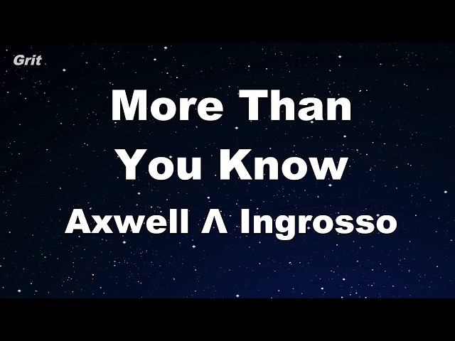 More Than You Know - Axwell /\\ Ingrosso Karaoke 【With Guide Melody】 Instrumental class=
