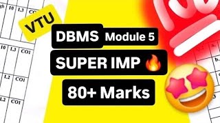 DBMS MODULE 5 SUPER IMPORTANT💯🤩| BCS403 MODEL PAPER SOLUTIONS + PASS PACKAGE | VTU 4th SEM CSE #vtu
