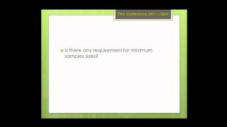 PHA Conference 2011 - Question 8