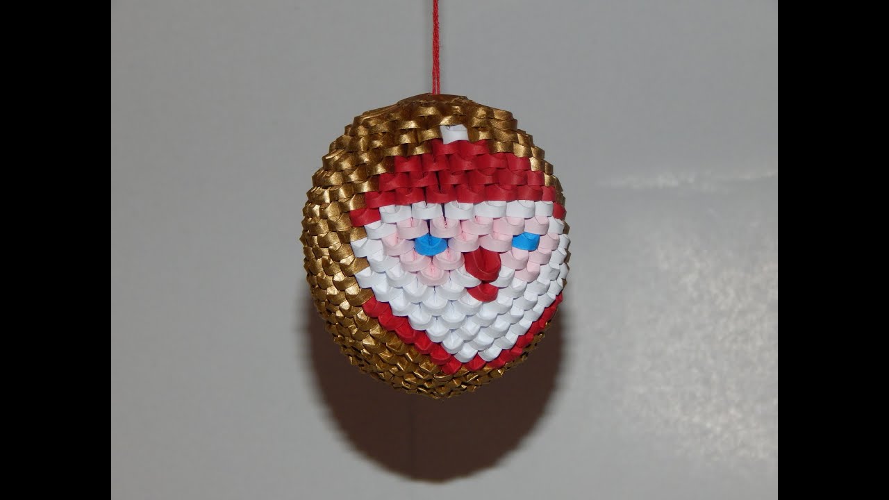 How to make 3d origami globe with Santa Claus part1 YouTube