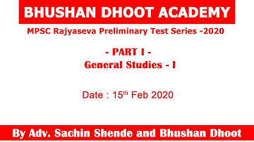 MPSC  General Studies - I- Part I :Polity, History, Current and Economics - Bhushan Dhoot Academy