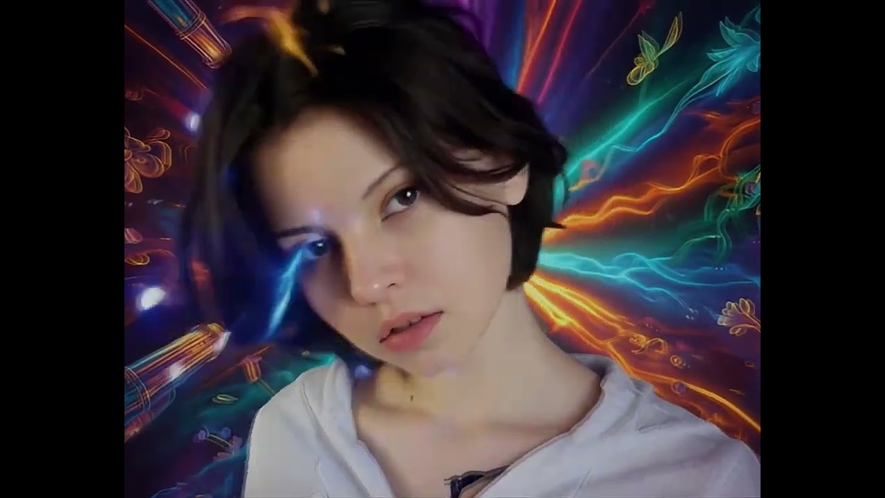 A pretty Ai powered mesmerizing woman with loud and relaxing music