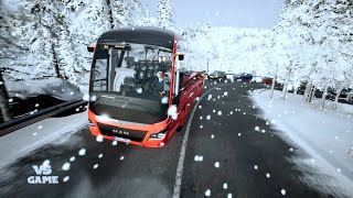 Driving in Heavy Snow Low Visibility | Fernbus Simulator - Bus Simulator Full HD Gameplay