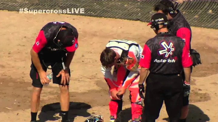2013 Las Vegas Supercross Wil Hahn Crash Busted Hand Timed Practice 2