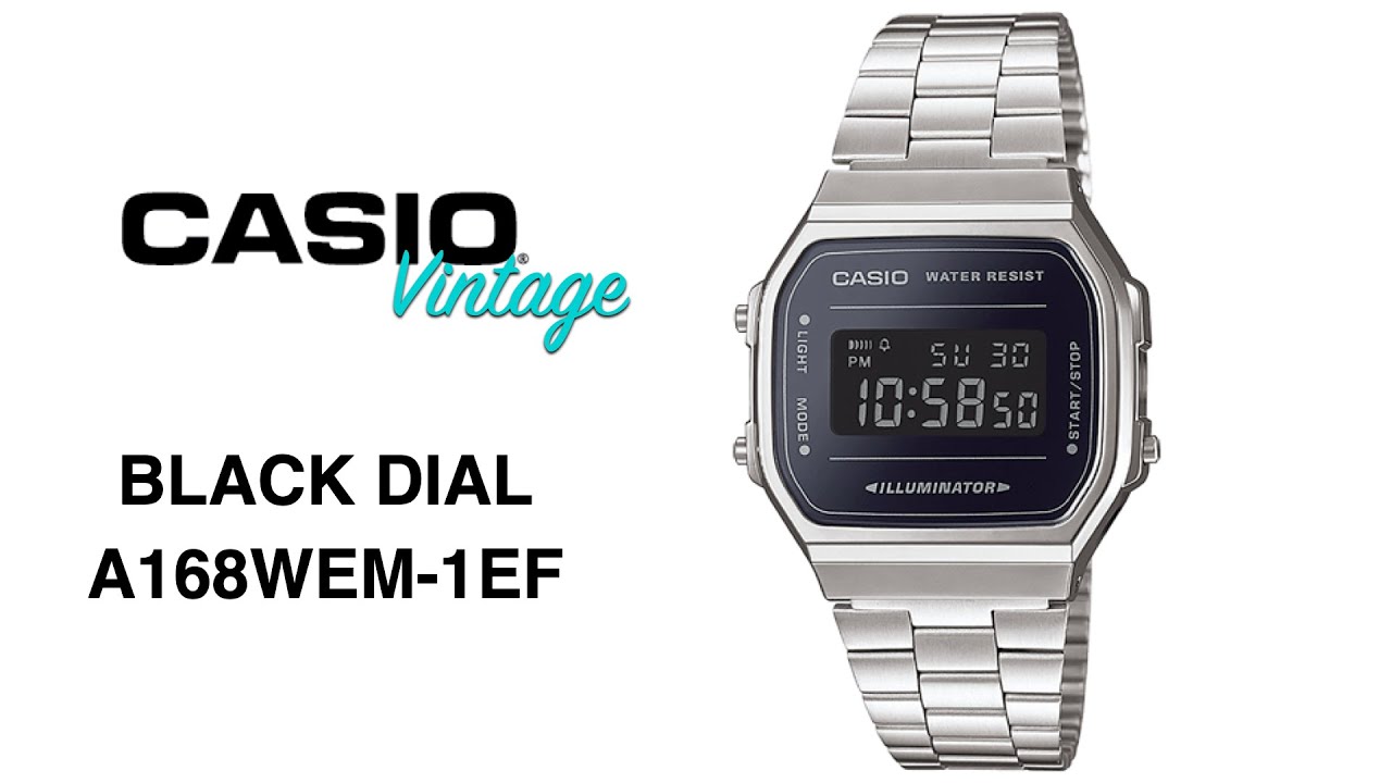 halvø lidenskab Alice Casio Watch Vintage Black Dial A168WEM-1D Shakyra - YouTube