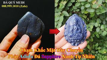 MẶT DÂY CHUYỀN PHẬT A DI ĐÀ BẰNG ĐÁ SAPPHIRE XANH TỰ NHIÊN
