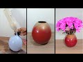 como hacer JARRON florero con un globo y YESO - maceta de yeso