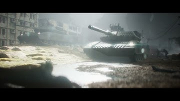 Night War Scene – UE5 + Nuke Compositing Test | Tanks, Helicopters, Battlefield FX