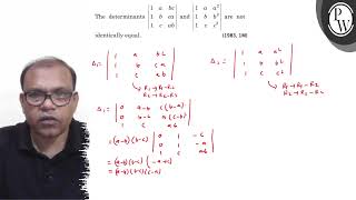 The Determinants 1 A B C 1 B C A 1 C A B And 1 A A2 1 B B2 1...