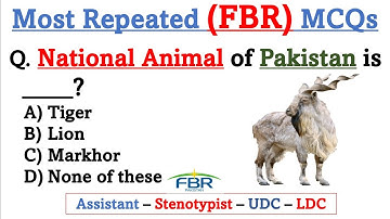 Most Repeated FBR Past Papers Mcqs for Assistant, Stenotypist, UDC & LDC | FBR Past Papers