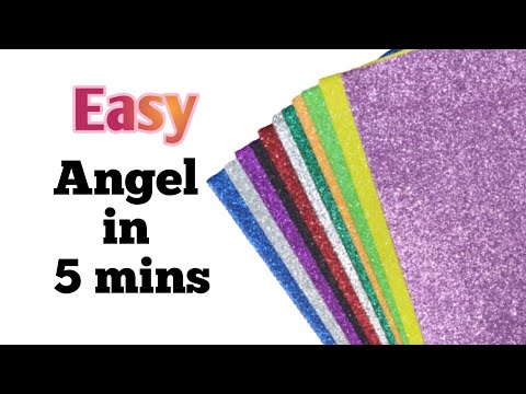 How to make Glitter Foam Paper Angel Step by Step / EVA Foam Paper Angel