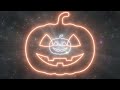 Spooky Pumpkin Halloween Shape Neon Lights Tunnel Moving in Night Sky 4K Motion Wallpaper Background