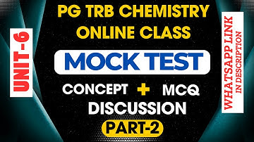PG TRB Chemistry online class (Unit-6) test Question Discussion | Aromatic Nucleophilic substitution