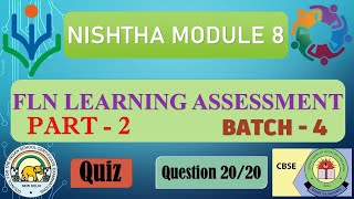 FLN Learning Assessment | Diksha Quiz Answer Key | MODULE 8 | ( Part2 )
