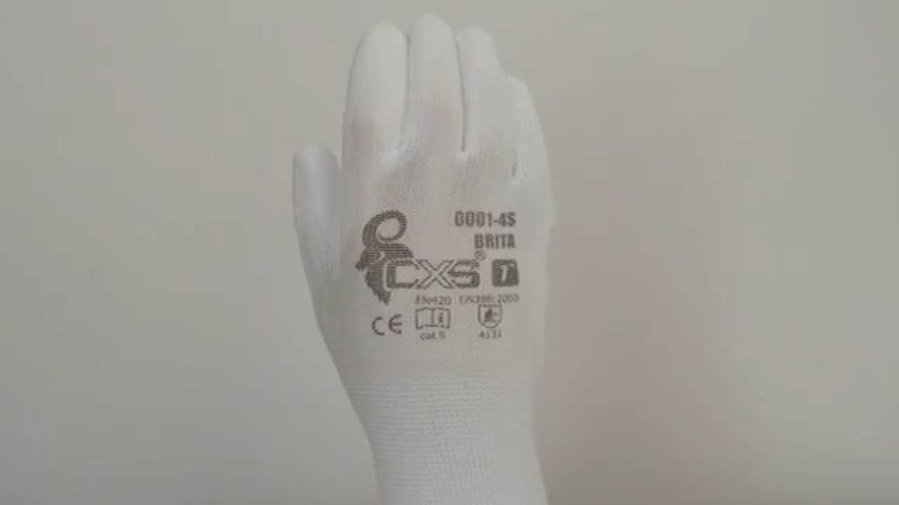 Pracovní rukavice Canis Brita bílé :: RUCEDOZADU.cz - YouTube