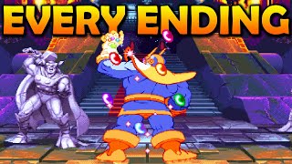 Every Character Ending Marvel Super Heroes Arcade PS1 All Bosses
