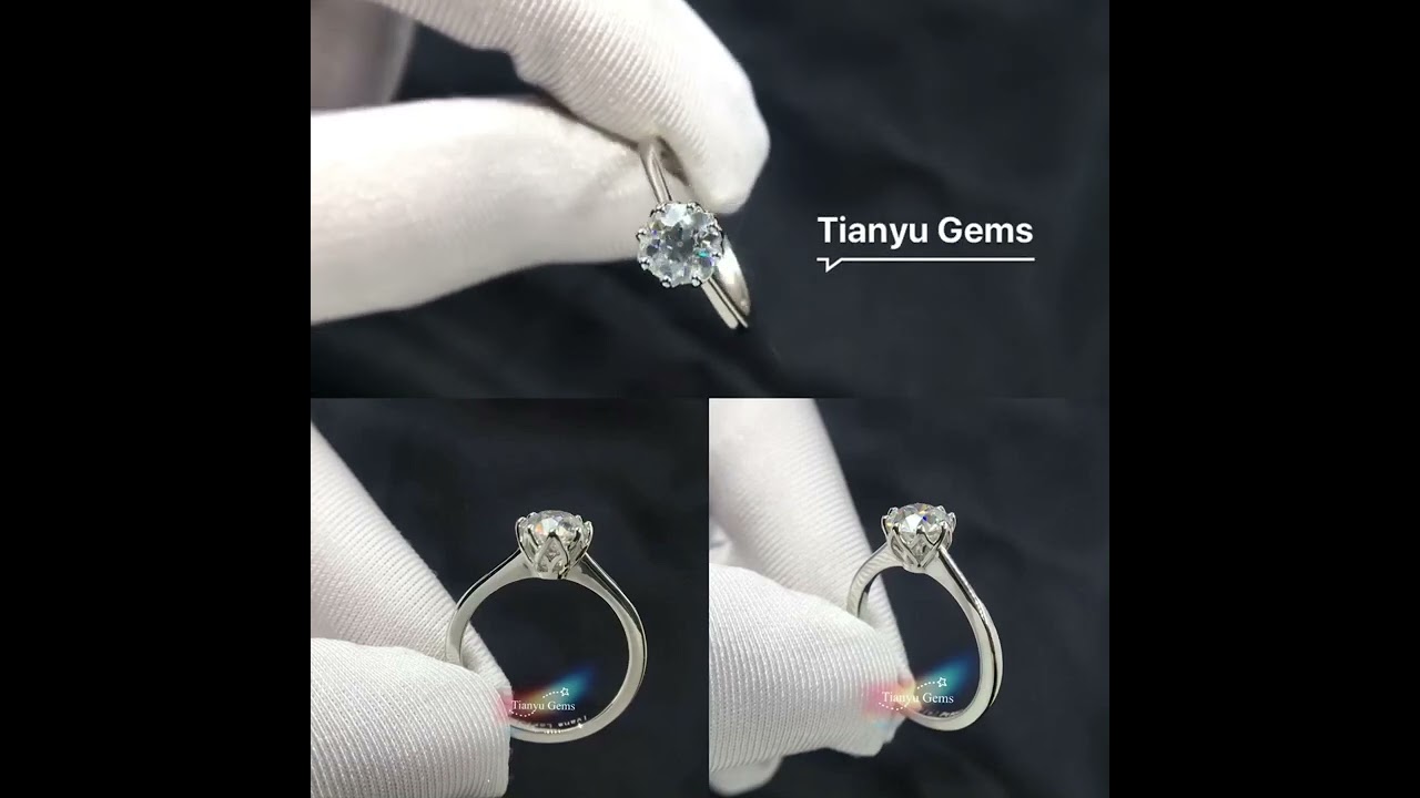 1ct round OEC moissanite ring