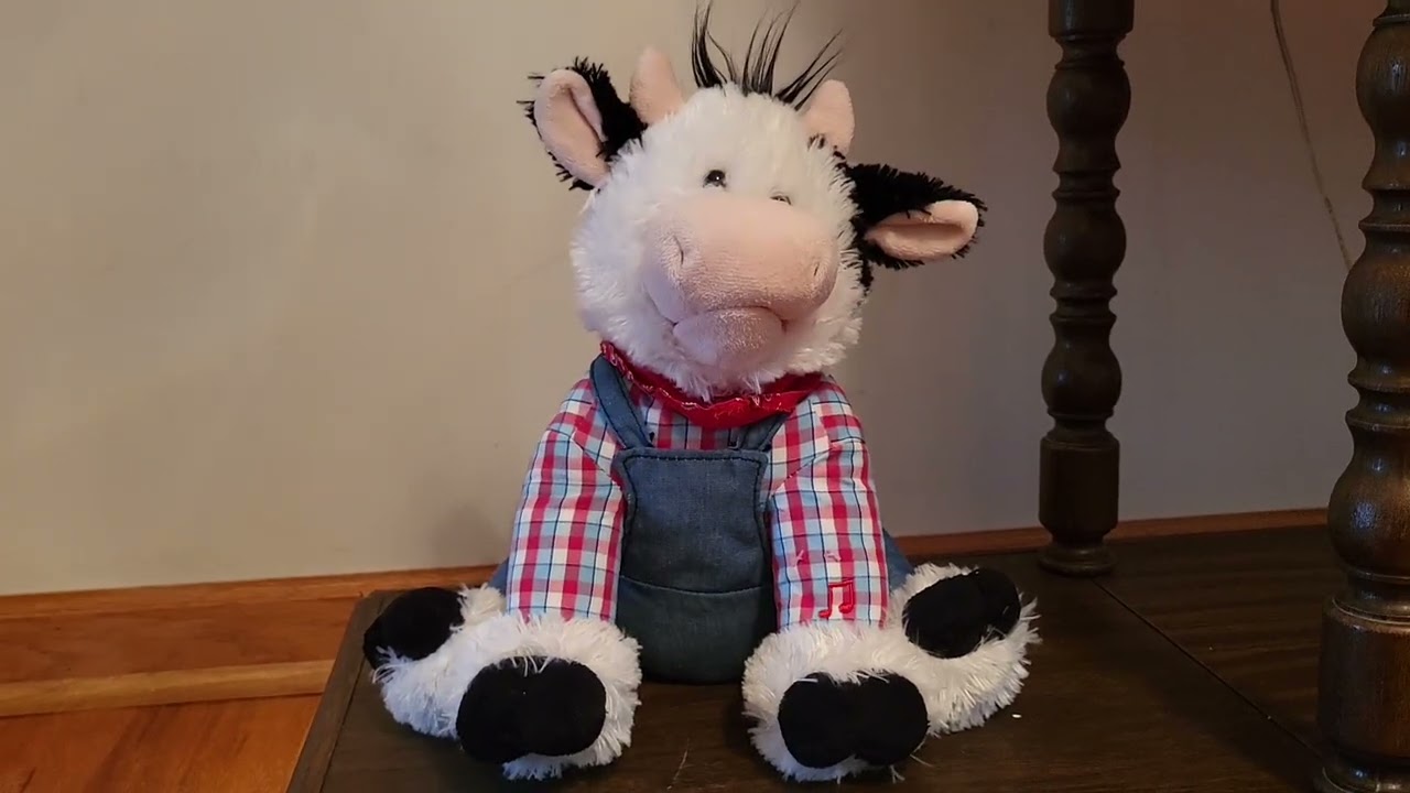 Cuddle Barn Farmer Mac the Cow Animated Singing Plush Cow 11"