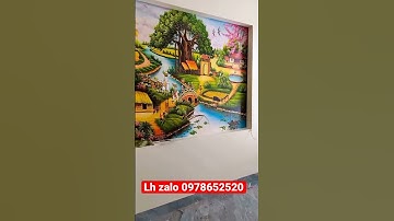 Thi công tranh dán tường 3D phong cảnh đồng quê