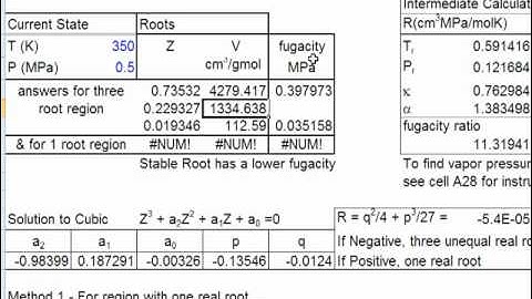 Peng-Robinson EOS Spreadsheet 2
